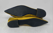 Load image into Gallery viewer, Zara Womens Yellow Satin Embellishment Pointed Toe Slip-On Ballet Flats Sz EU 41
