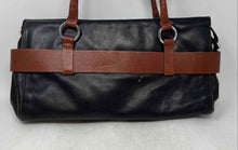 Load image into Gallery viewer, Luz Da Lua Womens Black Inner Pockets Double Handle Shoulder Handbag
