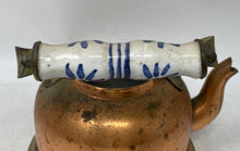 Load image into Gallery viewer, Vintage Cooper And Brass Collectible Tea Kettle Pot With Porcelain Handle

