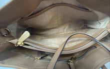 Load image into Gallery viewer, Michael Kors Womens Jet Set Sky Brown Textured Leather Double Handle Tote Bag
