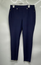 Load image into Gallery viewer, Michael Kors Womens Blue Flat Front Regular Fit Skinny Leg Ankle Pants Size L
