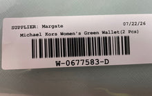 Load image into Gallery viewer, Michael Kors Womens Green Chain Strap Flap Clutch Wallet 2 Piece
