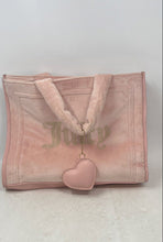 Load image into Gallery viewer, Juicy Couture Womens Pink And Gold Stud Lettering Double Handles Tote Bag
