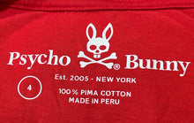 Load image into Gallery viewer, Psycho Bunny Mens Red Pima Cotton Short Sleeve V-Neck Pullover T-Shirt Size 4
