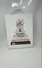 Load image into Gallery viewer, Wall Hanging Decorative Fashion Designer Pet Dog Bookstack Artwork Print
