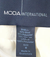 Load image into Gallery viewer, Moda International Womens Cream Long Sleeve Double-Breasted Pea Coat Size M
