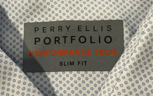 Load image into Gallery viewer, Perry Ellis Mens White Blue Geometric Print Slim Fit Button-Up Shirt Sz XL w/Tag
