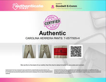 Load image into Gallery viewer, Authentic Carolina Herrera Womens Beige Regular Fit Trouser Pants Size EUR 32
