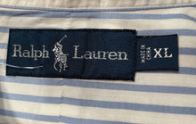 Load image into Gallery viewer, Ralph Lauren Mens Blue Striped Cotton Long Sleeve Button-Up Shirt Size XL
