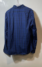 Load image into Gallery viewer, Timberland Mens Blue Plaid Long Sleeve Collared Button-Up Shirt Size Medium
