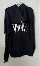 Load image into Gallery viewer, VVV The Brand Unisex Black White Allover Logo Graphic Pullover Hoodie M w/ Tag
