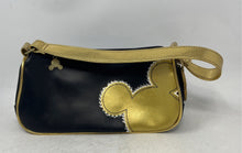 Load image into Gallery viewer, Disney Womens Black Gold Tone Embellished Inner Pockets Shoulder Handbag

