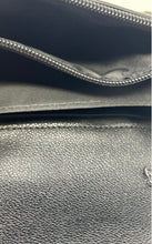 Load image into Gallery viewer, Nine West Womens Black Pebbled Leather Adjustable Strap Flap Over Crossbody Bag
