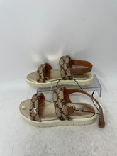 Load image into Gallery viewer, Michael Kors Girls Brown Signature Print Open Toe Ankle Strap Sandals Size 1

