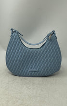 Load image into Gallery viewer, Petite Jolie Womens Blue Quilted Faux Leather Adjustable Strap Crossbody Purse
