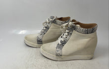 Load image into Gallery viewer, CCOCCI Womens Lake Gray White Lace-Up Wedge Heel Sneaker Shoes Size 8.5
