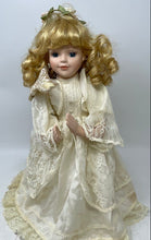 Load image into Gallery viewer, In White Dress Shown Praying Open Eyes Collection Of Porcelain Doll
