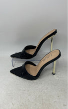Load image into Gallery viewer, Simmi London Womens Torez Black Croc-Embossed Stiletto Slide Sandals Size 7
