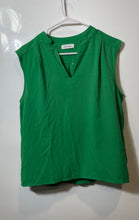 Load image into Gallery viewer, Calvin Klein Womens Green Sleeveless V-Neck Stretch Pullover Blouse Top No Size
