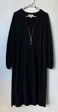 Load image into Gallery viewer, Michael Kors Womens Black Long Sleeve 1/4 Zip Maxi Dress Size XL

