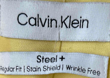 Load image into Gallery viewer, Calvin Klein Mens Yellow Regular Fit Wrinkle Free Dress Shirt Size XL 17 34/35
