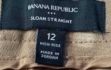 Load image into Gallery viewer, Banana Republic Womens Sloan Brown High Rise Straight Leg Ankle Pants Size 12
