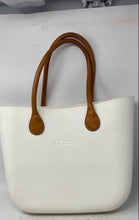 Load image into Gallery viewer, O Bag Womens White Brown Double Handle Shoulder Travel Tote Bag
