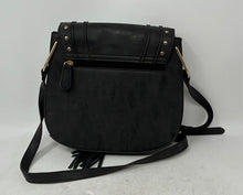 Load image into Gallery viewer, Franco Sarto Womens Rex Dark Gray Leather Adjustable Strap Studded Crossbody Bag
