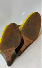 Load image into Gallery viewer, Coach Womens Lesa Yellow Brown Peep Toe Wedge Pump Heels Size 8B

