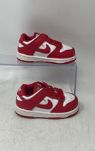Load image into Gallery viewer, Nike Kids Dunk Low FB9107-119 Red White Slip-On Low Top Sneaker Shoes Size 6C
