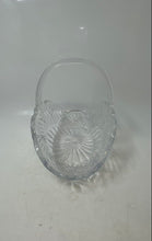 Load image into Gallery viewer, Crystal Clear Pressed Glass Oval Shape Decorative Egg Basket With Handle
