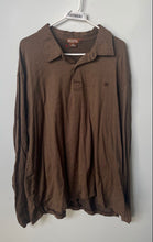 Load image into Gallery viewer, Michael Kors Mens Brown Chevron Long Sleeve Collared Golf Polo Shirt Size XXL
