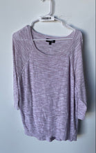Load image into Gallery viewer, Express Womens Purple Heather Ribbed Knit 3/4 Sleeve Pullover Sweater Size L
