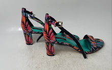Load image into Gallery viewer, Nine West Womens Multicolor Floral Block Ankle Strap Heels Size 8M

