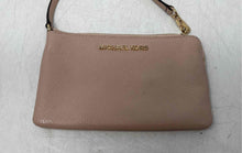 Load image into Gallery viewer, Michael Kors Womens Pink Pebbled Leather Inner Pocket Zip Top Wristlet Wallet
