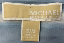 Load image into Gallery viewer, Michael Kors Womens Blue White Striped Side Drawstring Cover Up Size S/M
