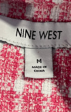 Load image into Gallery viewer, Nine West Womens Pink And White Plaid Notch Lapel Three-Button Blazer Size M

