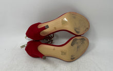 Load image into Gallery viewer, Jessica Simpson Womens Jalinda Red Brown Leather Ankle Strap Heels Size 6.5M
