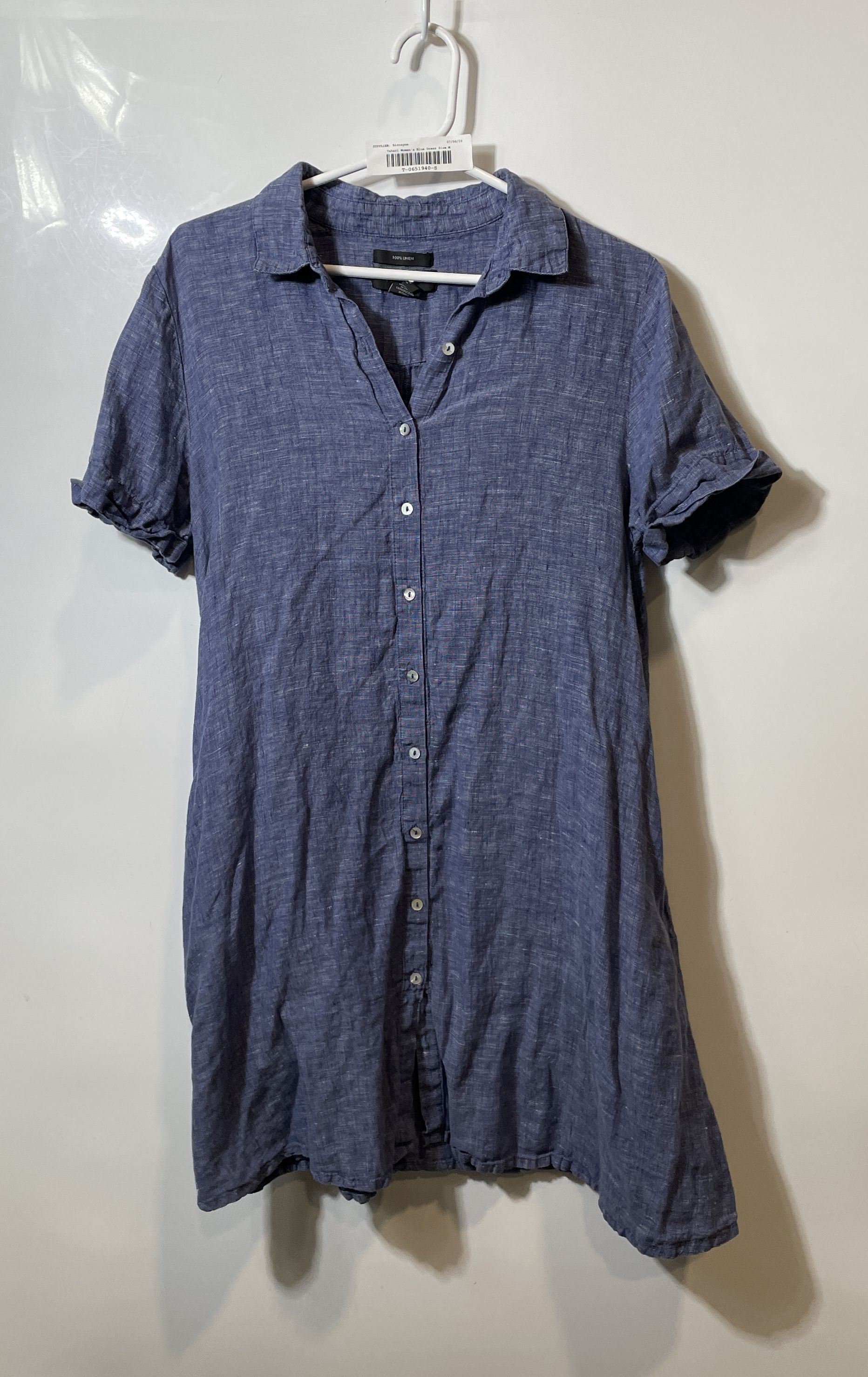 Tahari Womens Blue Short Cuffed Sleeve Spread Collar Shirt Dress Size – The Goodwill Box