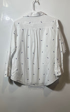 Load image into Gallery viewer, Studio White Womens White And Blue Printed Cotton Long Sleeve T-Shirt One Size
