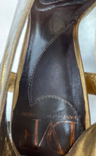 Load image into Gallery viewer, Diane von Furstenberg Womens Gold Leather Open Toe Platform Sandals Size 6.5 M
