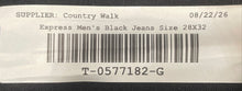 Load image into Gallery viewer, Express Mens Black Denim Dark Wash Pockets Slim Straight Leg Jeans Size 28X32
