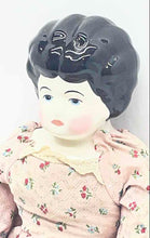 Load image into Gallery viewer, Blue Black Eyes Pink Floral Dress Classic Collectible Toy Ceramic Doll
