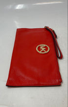 Load image into Gallery viewer, Michael Kors Womens Fulton Orange Gold-Tone Logo Leather Wristlet Wallet
