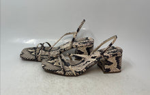 Load image into Gallery viewer, Zara Womens Brown Leather Snakeskin Print Block Heel Strappy Sandals Size 9
