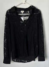 Load image into Gallery viewer, J.Crew Womens Black Long Sleeve Point Collar Button Front Blouse Top Size Medium
