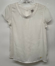 Load image into Gallery viewer, Anne Klein Womens White Short Sleeve Round Neck Button Back Blouse Top No Size
