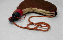 Load image into Gallery viewer, Traditional Spanish Brown White Bota Bag Goat Skin Wine Flask Fur Trim Boot
