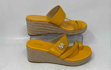 Load image into Gallery viewer, Michael Kors Womens Jilly Yellow Leather Wedge Heel Espadrille Sandals Size 7M
