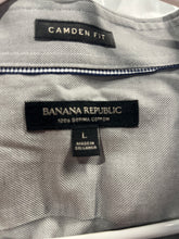 Load image into Gallery viewer, Banana Republic Mens Gray Cotton Long Sleeve Camden Fit Button-Up Shirt Size L
